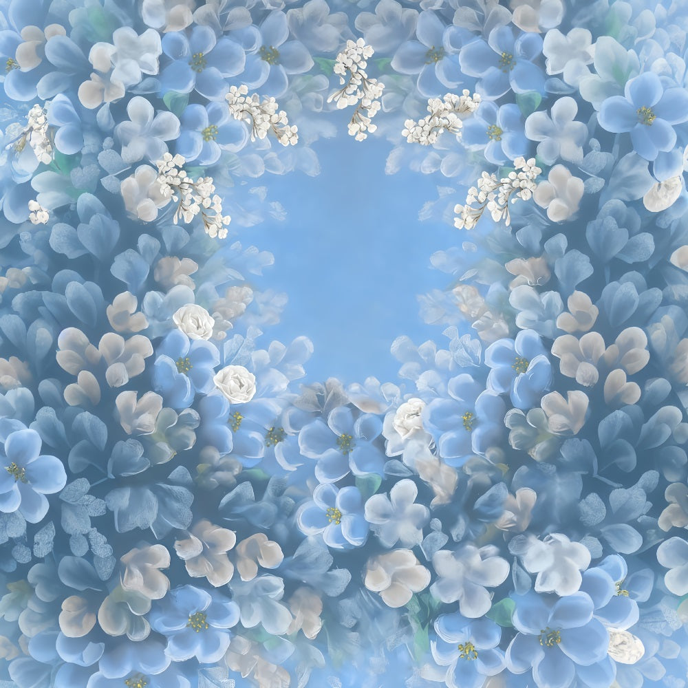 Fond artistique Aquarelle Bleu Fleurs épanouies Fonds artistiques MRR10-59