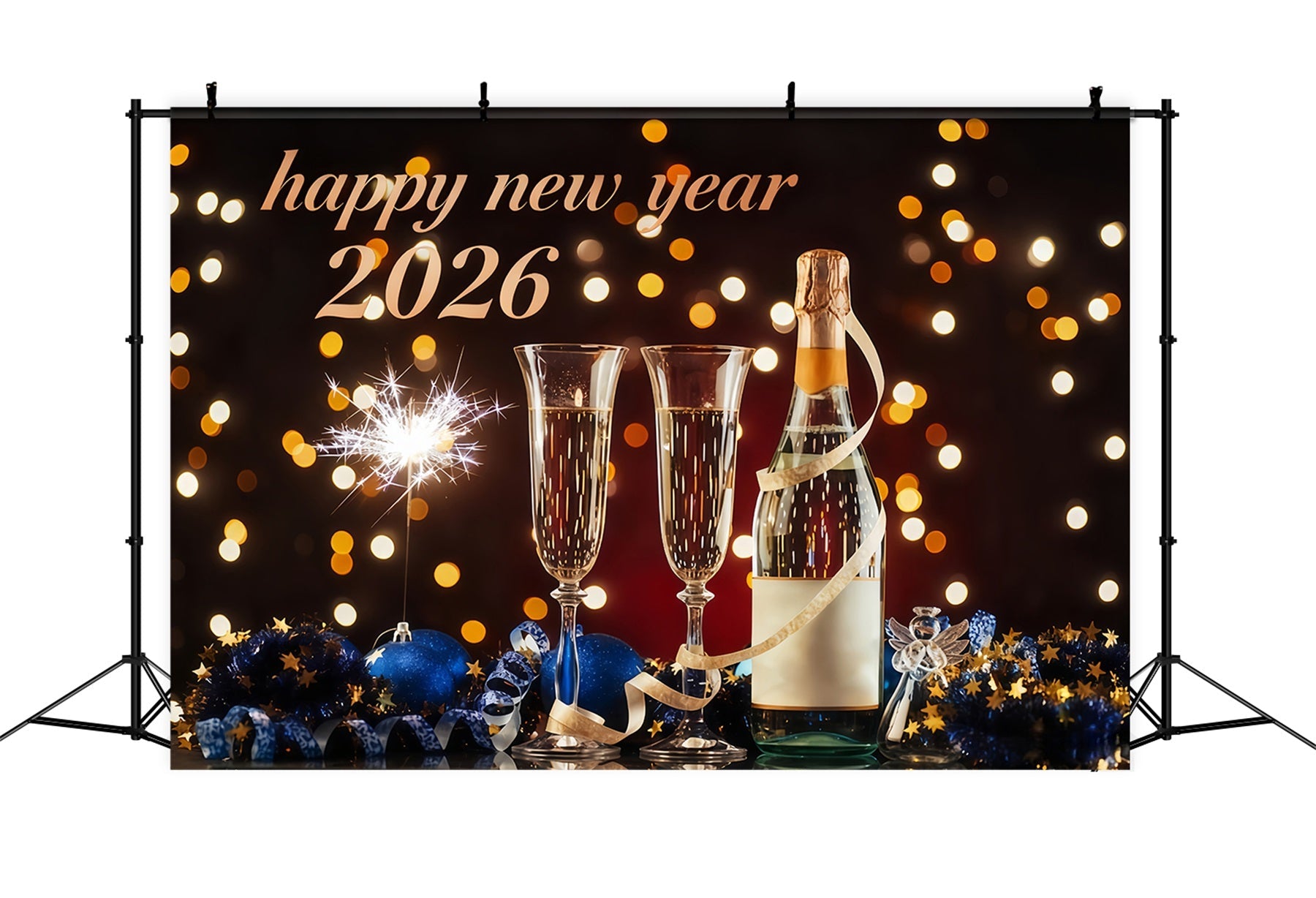 Fond pour le réveillon du Nouvel An Toast élégant Lumières de minuit Fond pour le Nouvel An MRR10-7