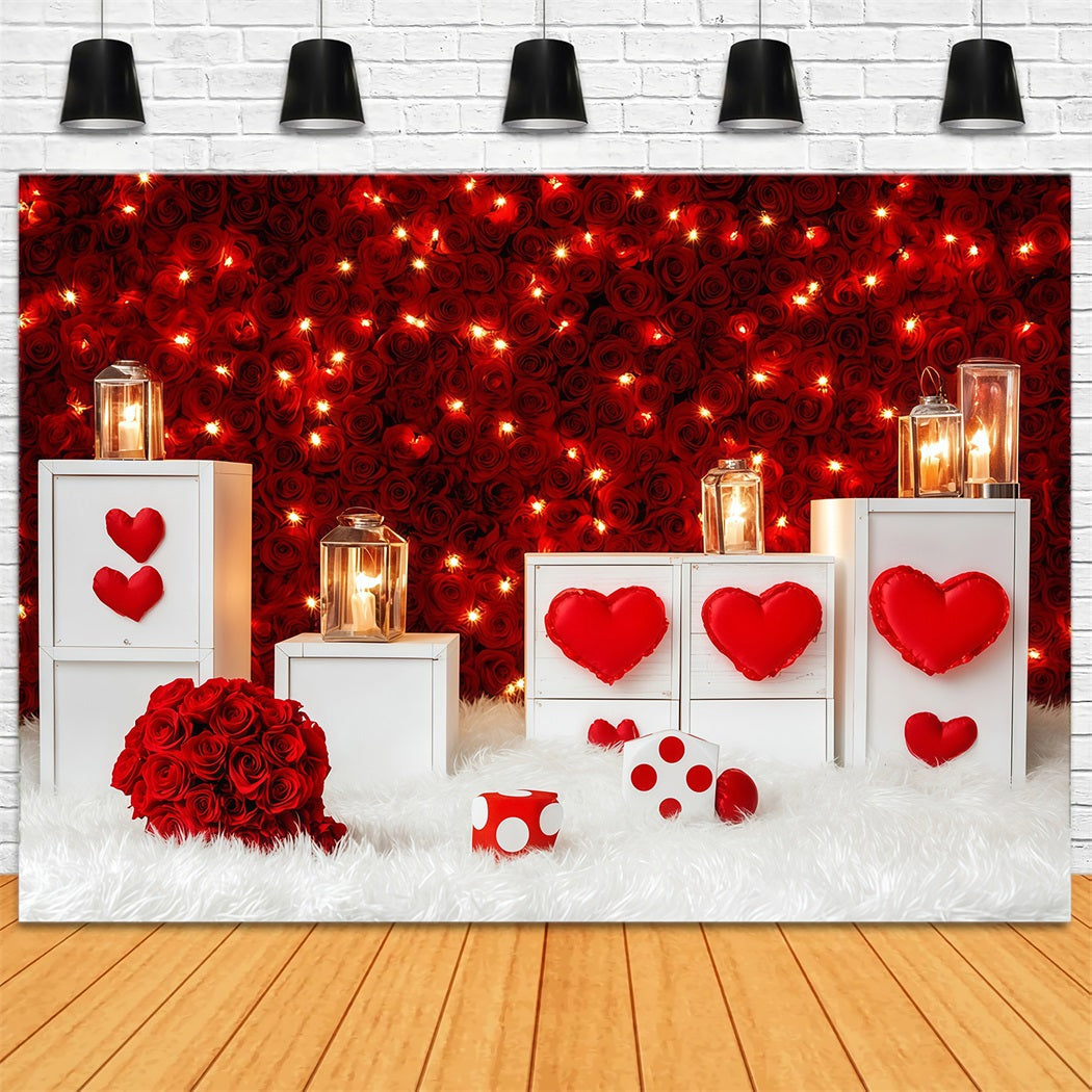 Idées de toiles de fond pour la Saint-Valentin Bougies rouges et roses Toiles de fond pour la Saint-Valentin MRR11-104
