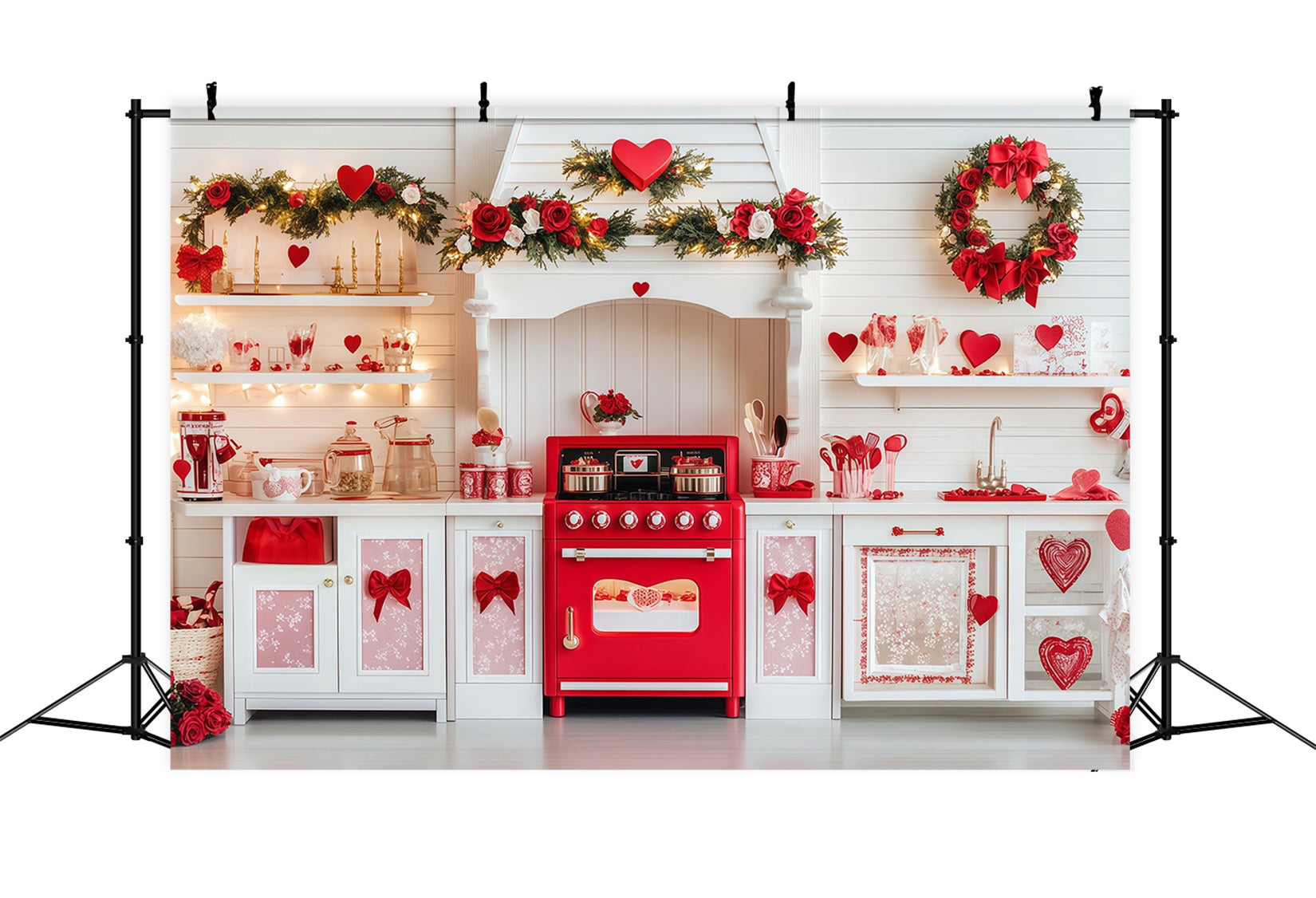 Fond photo pour la Saint-Valentin Cœur de cuisine Cadeau Fonds pour la Saint-Valentin MRR11-105