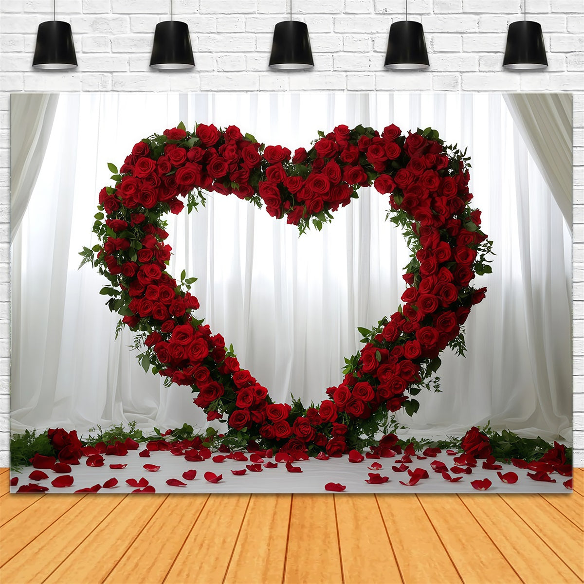 Fond de cœur pour la Saint-Valentin Fond de cœur d'amour avec fleurs roses pour la Saint-Valentin MRR11-114