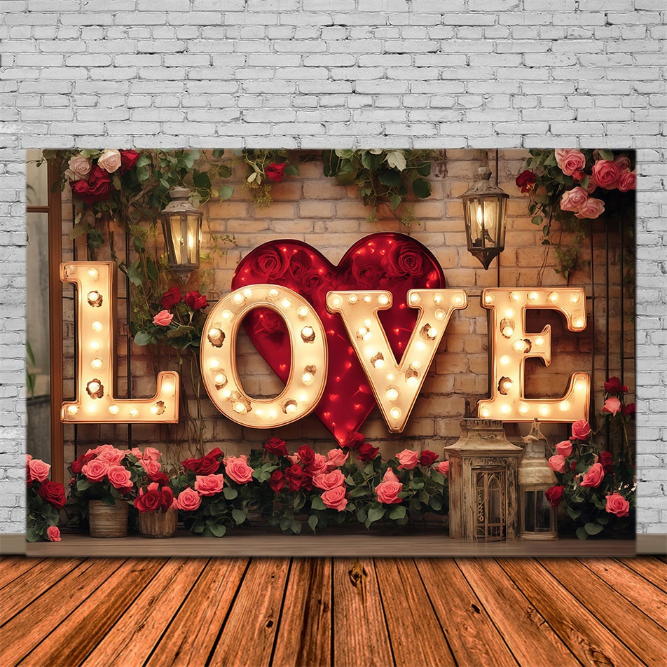 Fond pour la Saint-Valentin Paillettes, lumière, fleurs Fond pour la Saint-Valentin MRR11-119