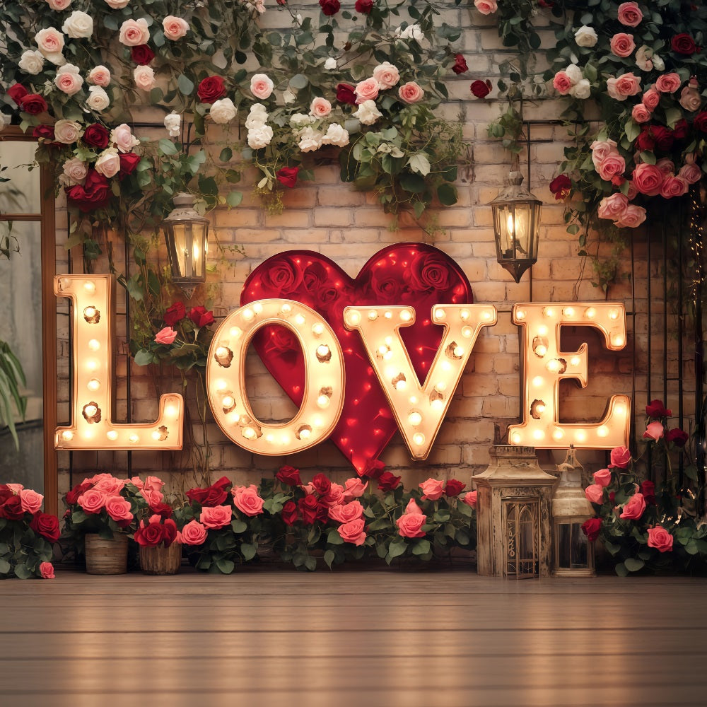 Fond pour la Saint-Valentin Paillettes, lumière, fleurs Fond pour la Saint-Valentin MRR11-119