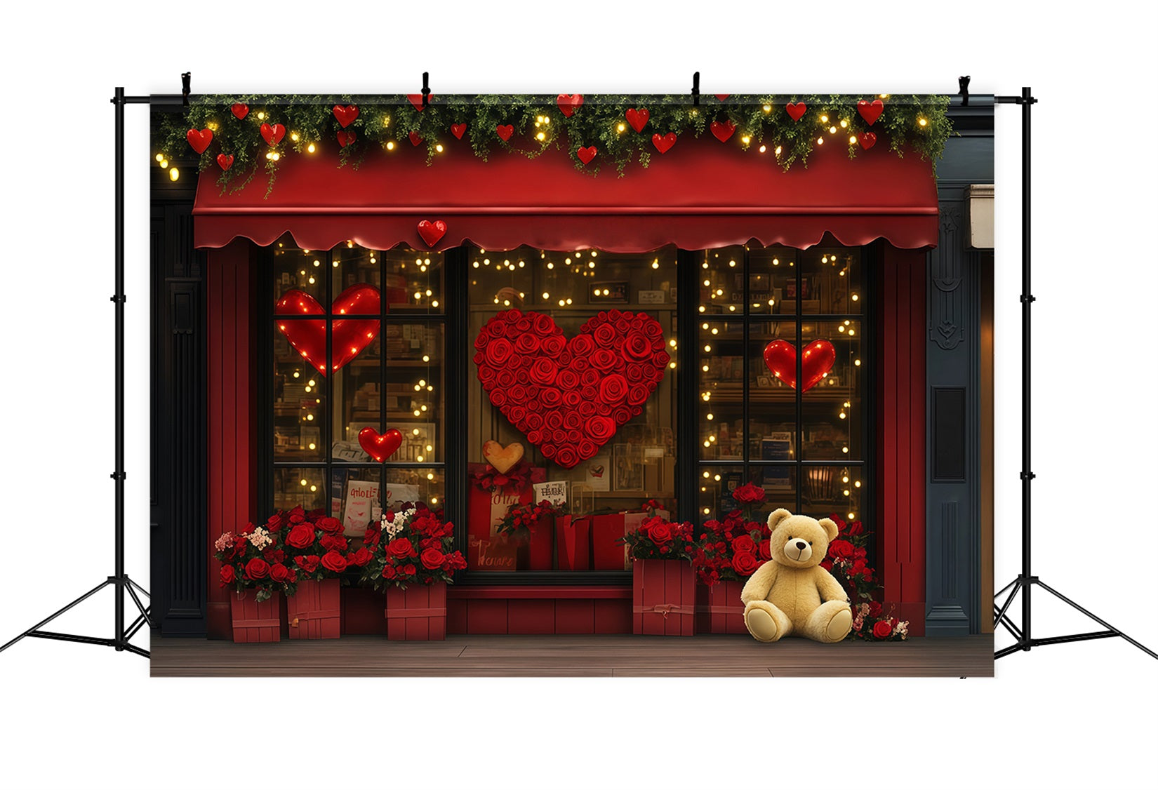 Fond pour la Saint-Valentin Boutique de cadeaux Fond pour la Saint-Valentin avec roses rouges MRR11-120