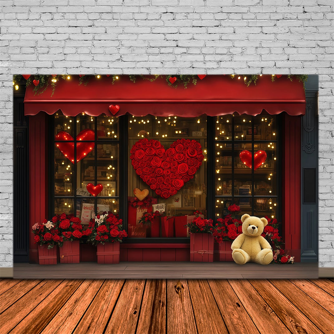 Fond pour la Saint-Valentin Boutique de cadeaux Fond pour la Saint-Valentin avec roses rouges MRR11-120