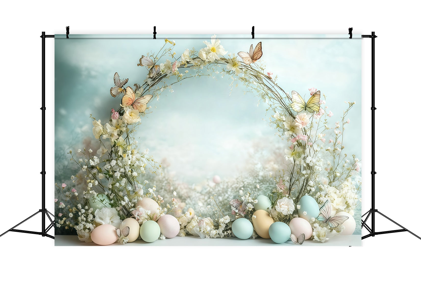 Fond de Pâques Porte pastel lapin Bienvenue Fond chasse aux œufs de Pâques MRR11-95