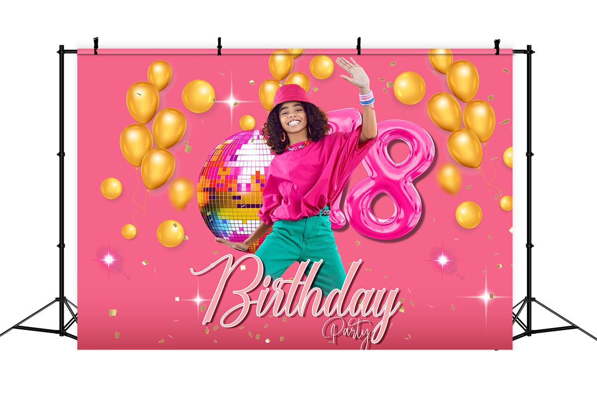 Toile de fond Anniversaire Personnalisé Fête Ballons Dorés MRR3-3