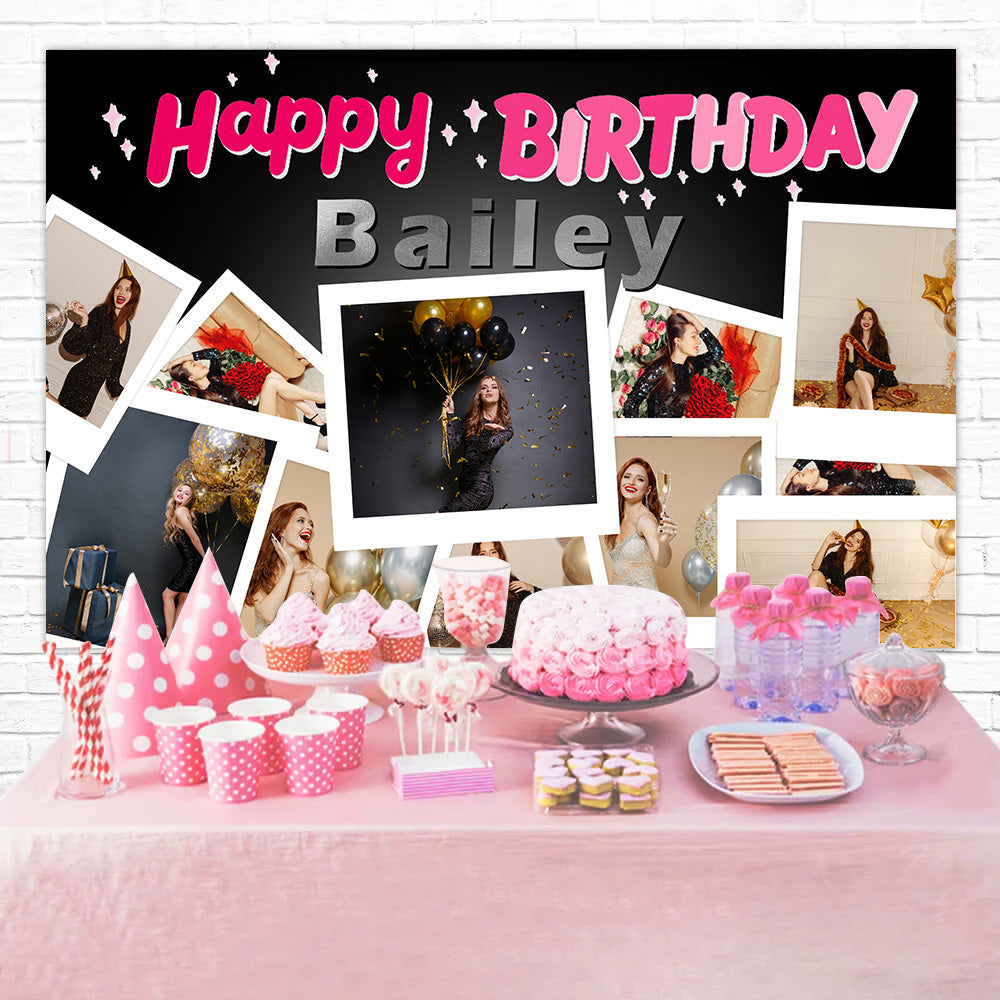 Fond Anniversaire Personnalisée Collage Photos Anniversaire RR1-58
