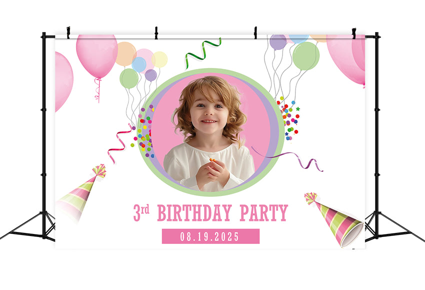 Toile de fond Anniversaire Personnalisable Fête Enfants Ballons RR1-88