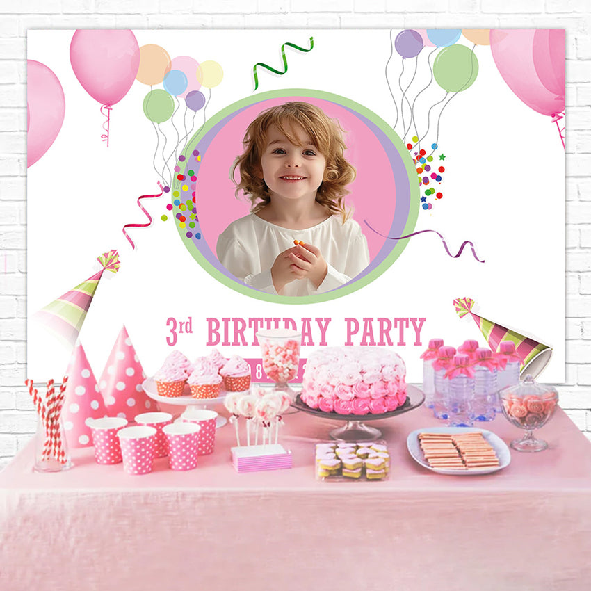 Toile de fond Anniversaire Personnalisable Fête Enfants Ballons RR1-88