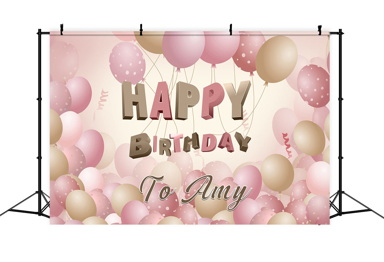 Toile de fond Anniversaire Ballon Pastel Élégant Personnalisé RR12-75