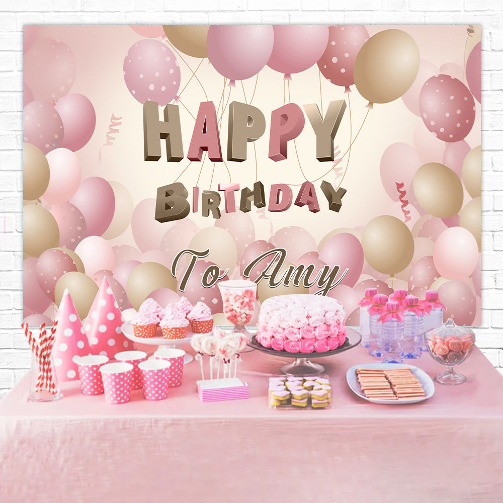 Toile de fond Anniversaire Ballon Pastel Élégant Personnalisé RR12-75