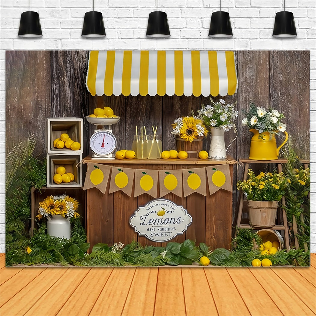 Toile de fond pour stand de vente de citrons à la planche d'été RR3-24