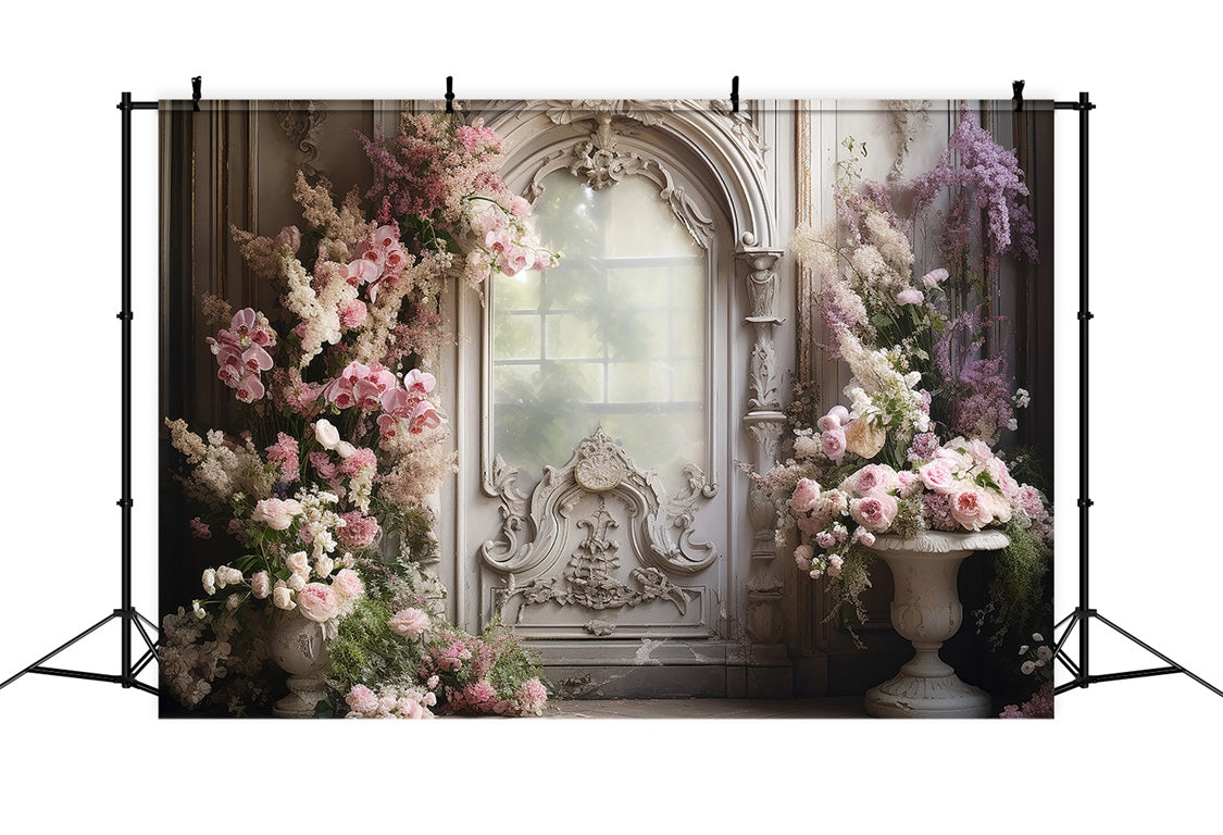 Esthero Papillon rose Orchidée Eustoma Porte Vintage Toile de fond RR3-34