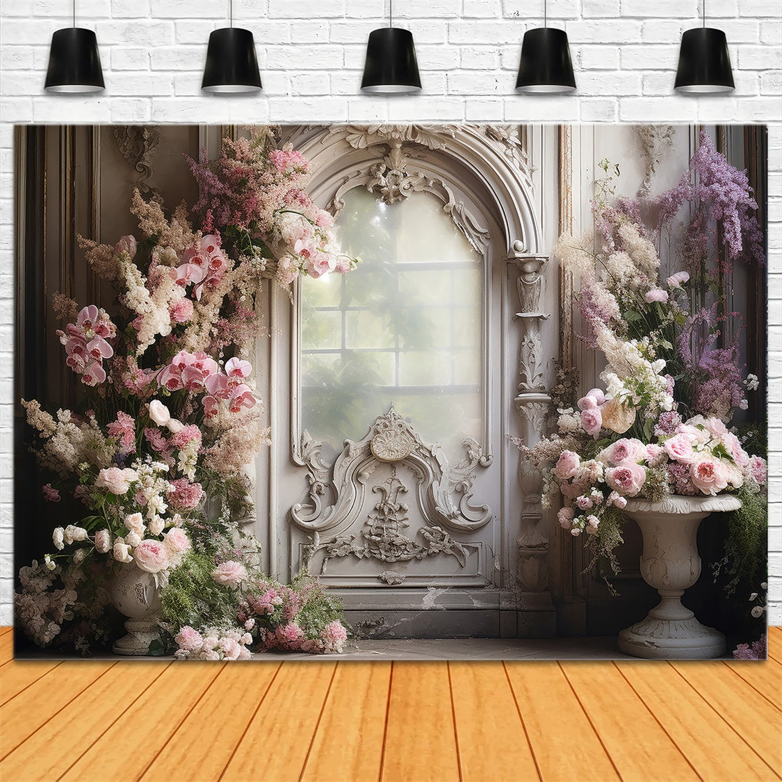 Esthero Papillon rose Orchidée Eustoma Porte Vintage Toile de fond RR3-34