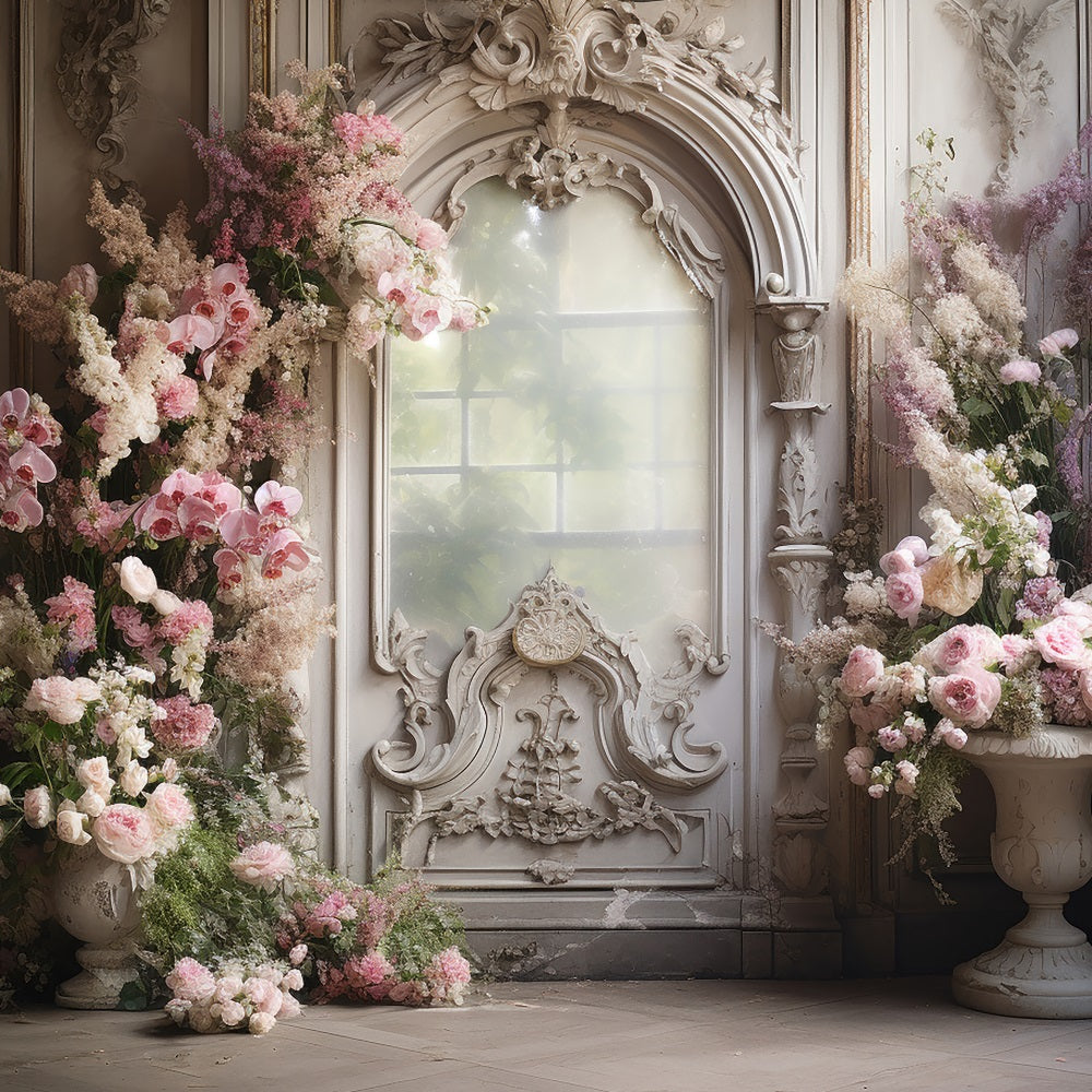 Esthero Papillon rose Orchidée Eustoma Porte Vintage Toile de fond RR3-34