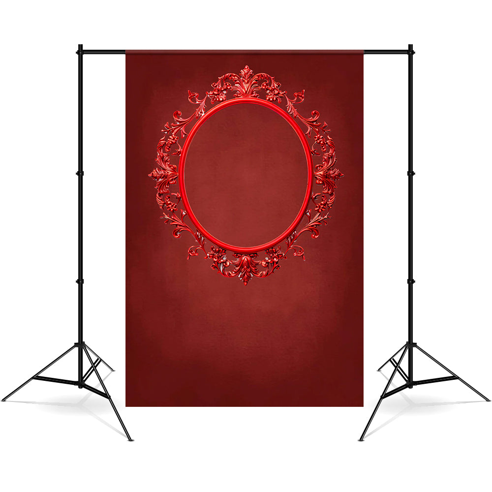 Esthero Art Vintage Cadre Photo Ovale Rouge Abstrait Toile de fond RR4-52