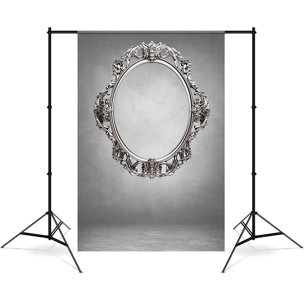 Esthero Art Classique Cadre Photo Ovale Gris Abstrait Toile de fond RR4-59