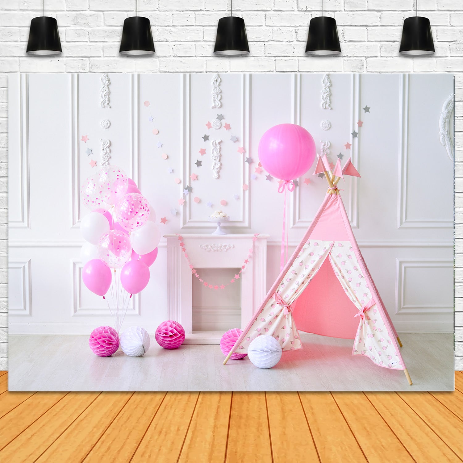 Toile de Fond Rose pour Smash Cake d'Anniversaire de Bébé RR5-37
