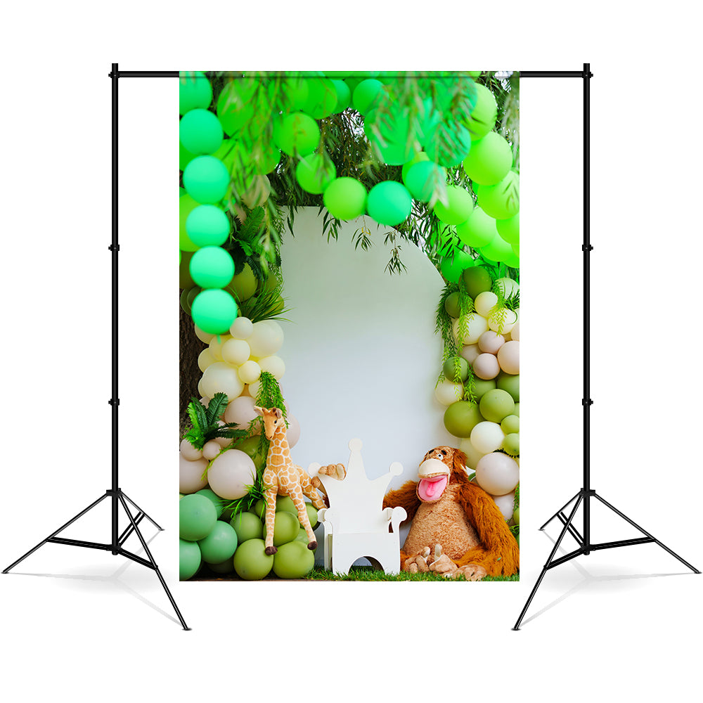Toile de Fond Décoration de Fête d'Anniversaire de la Jungle Sauvage RR5-46