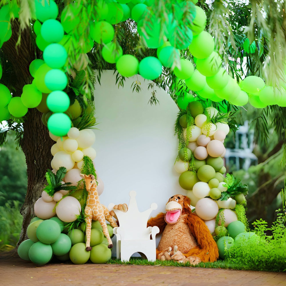 Toile de Fond Décoration de Fête d'Anniversaire de la Jungle Sauvage RR5-46