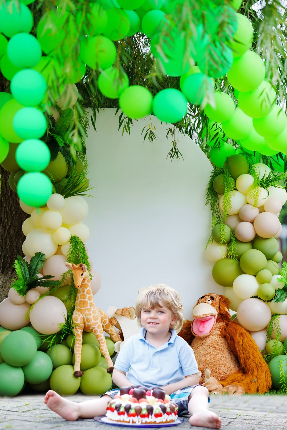 Toile de Fond Décoration de Fête d'Anniversaire de la Jungle Sauvage RR5-46