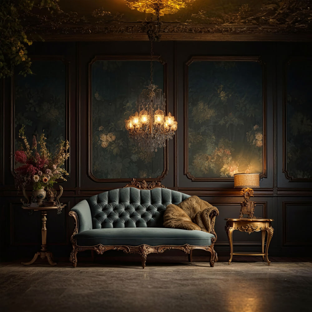 Toile de fond rétro mur salon canapé lampe RR6-61