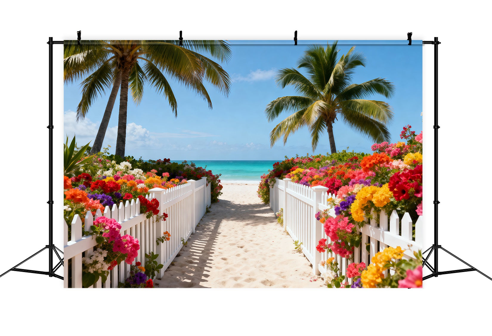 Fond Photo Mer Allée Florale Océan Ensoleillé RR61-18