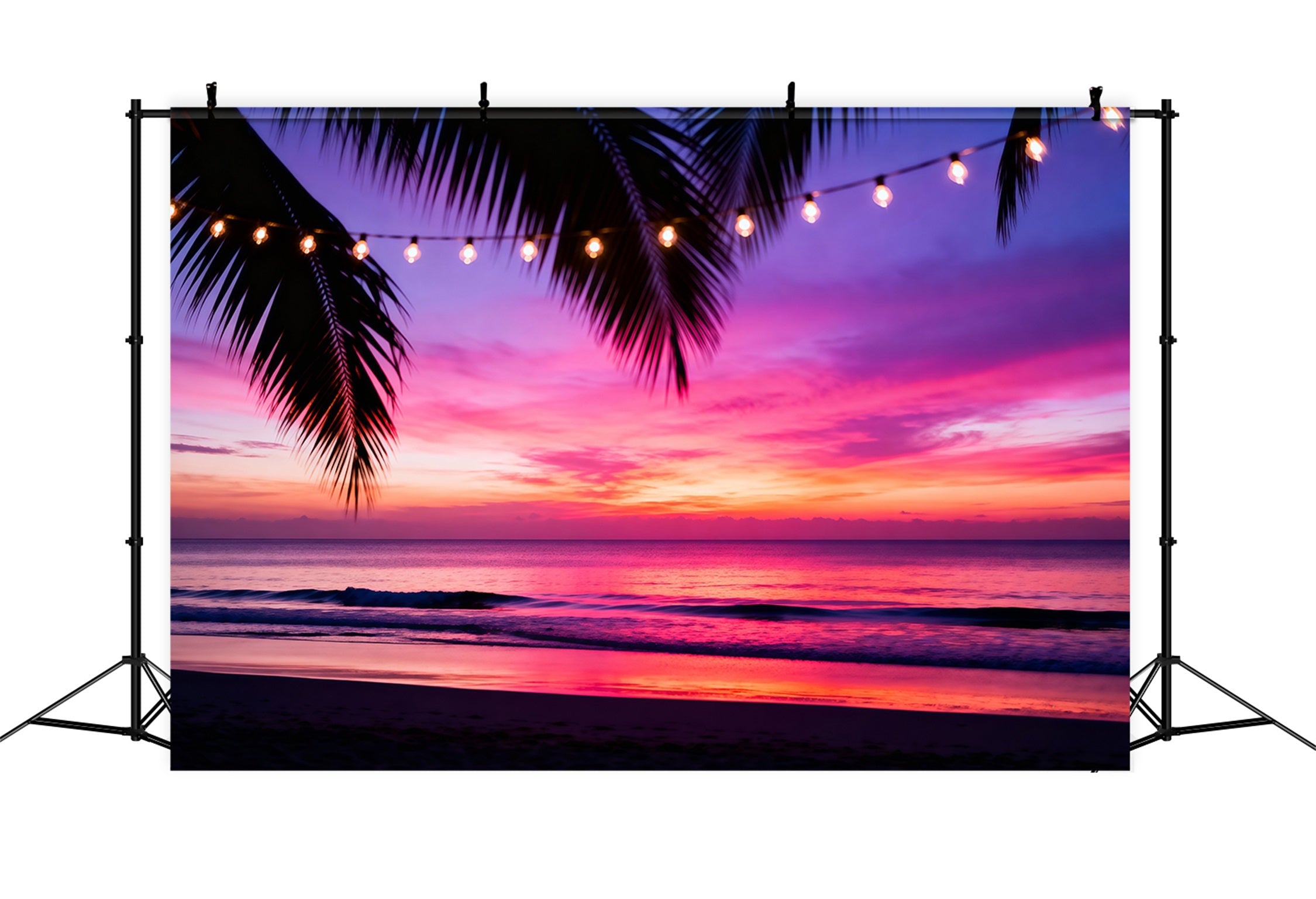 Toile de fond de Plage Lumières Coucher De Soleil Tropical RR61-22