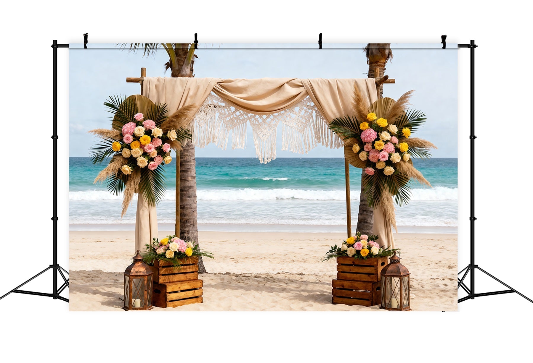Toile de fond de Mer Arche Florale Mariage Bohème RR61-24