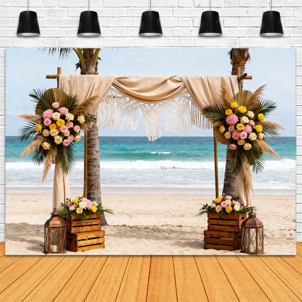 Toile de fond de Mer Arche Florale Mariage Bohème RR61-24