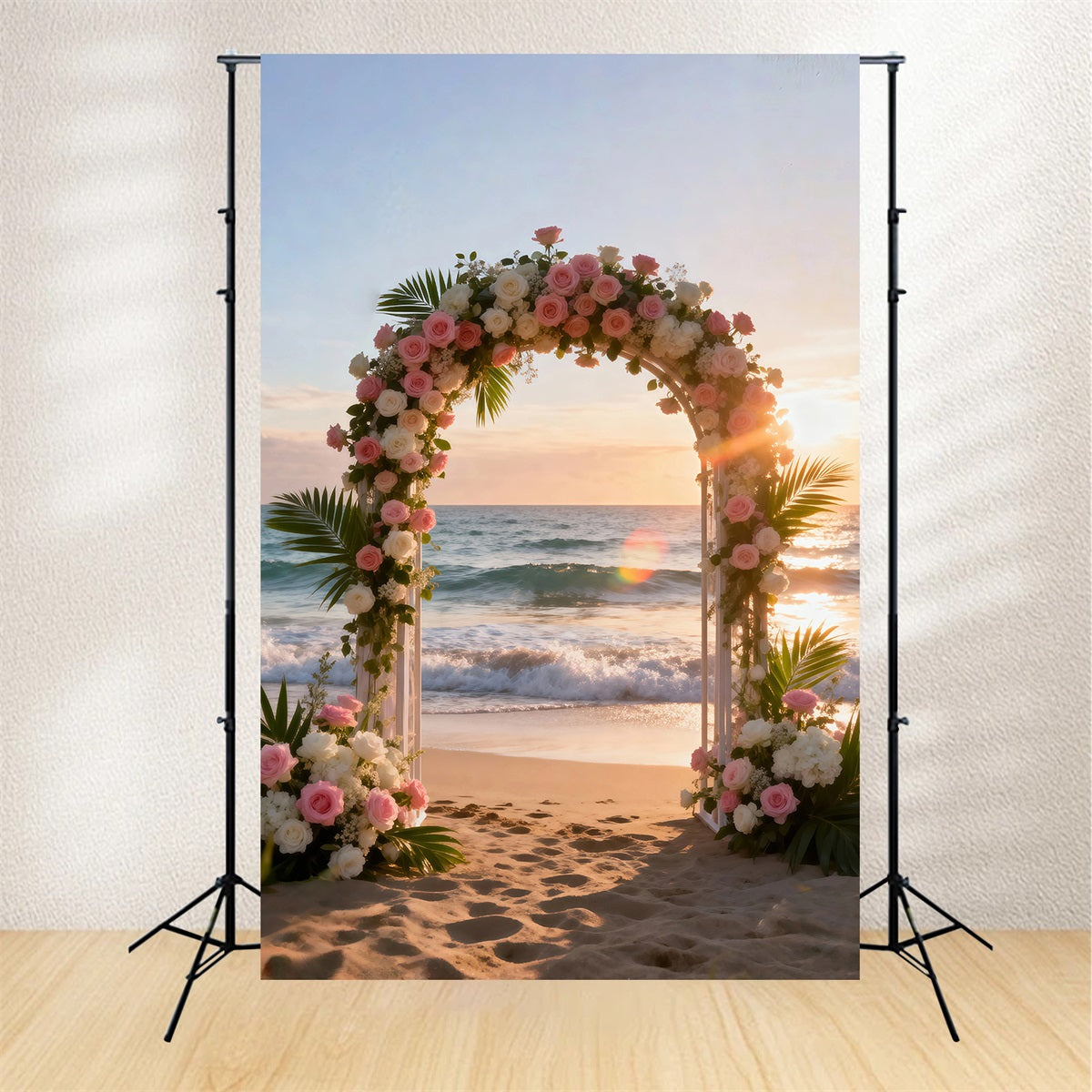 Fond Photo Plage Arche Mariage Florale Coucher De Soleil RR61-33