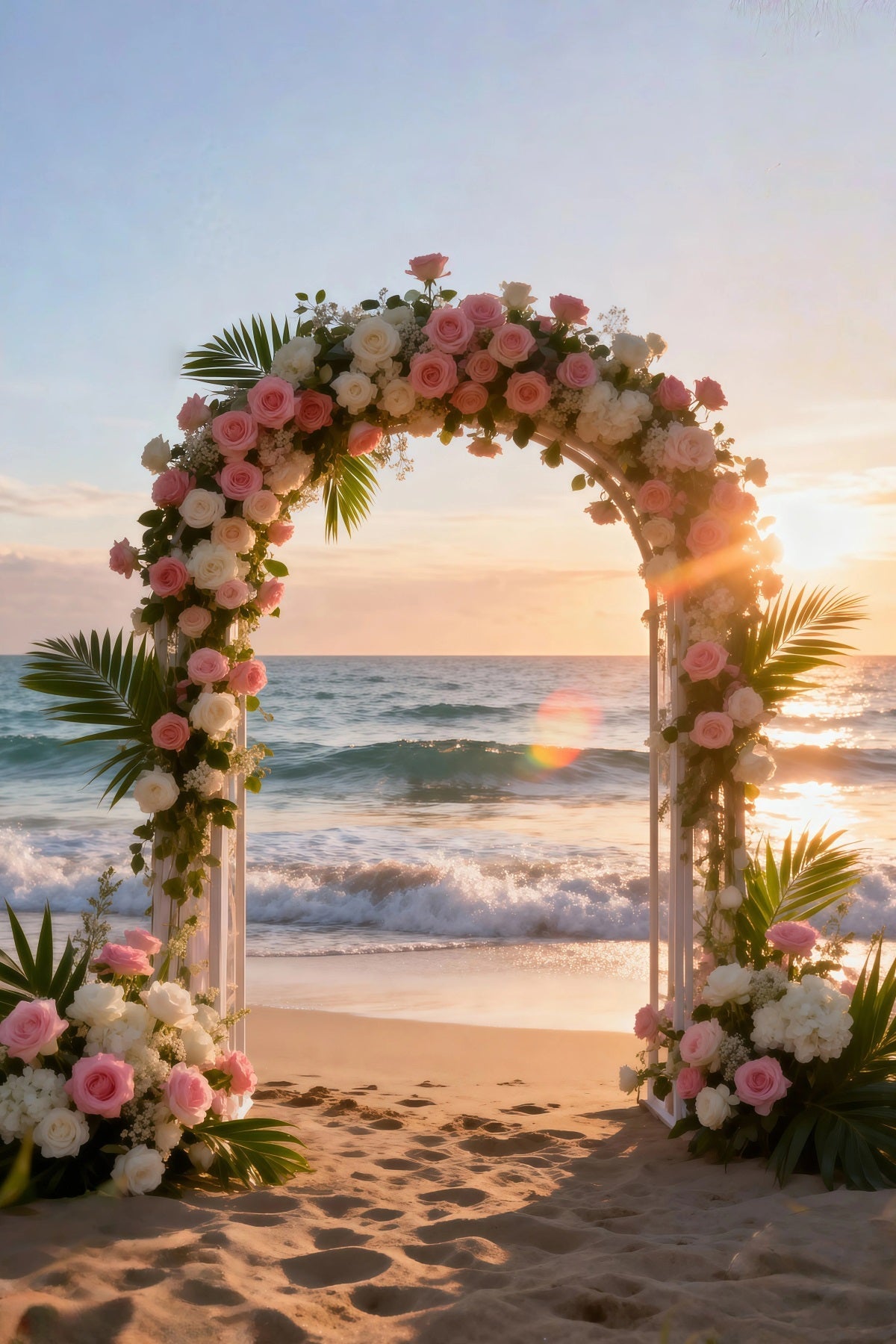 Fond Photo Plage Arche Mariage Florale Coucher De Soleil RR61-33
