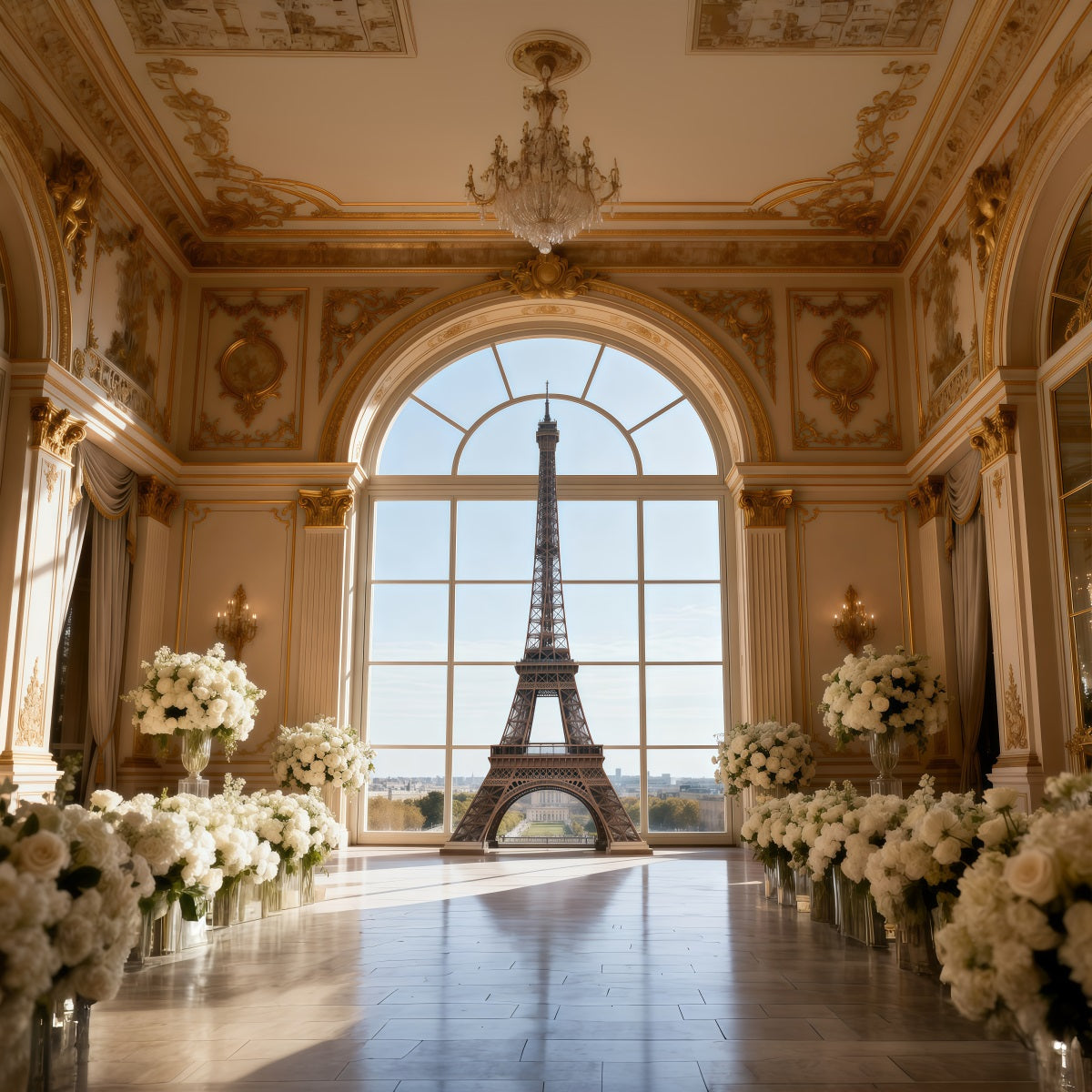 Toile de fond Photo Tour Eiffel Fenêtre Palais Grand Élégance RR61-39