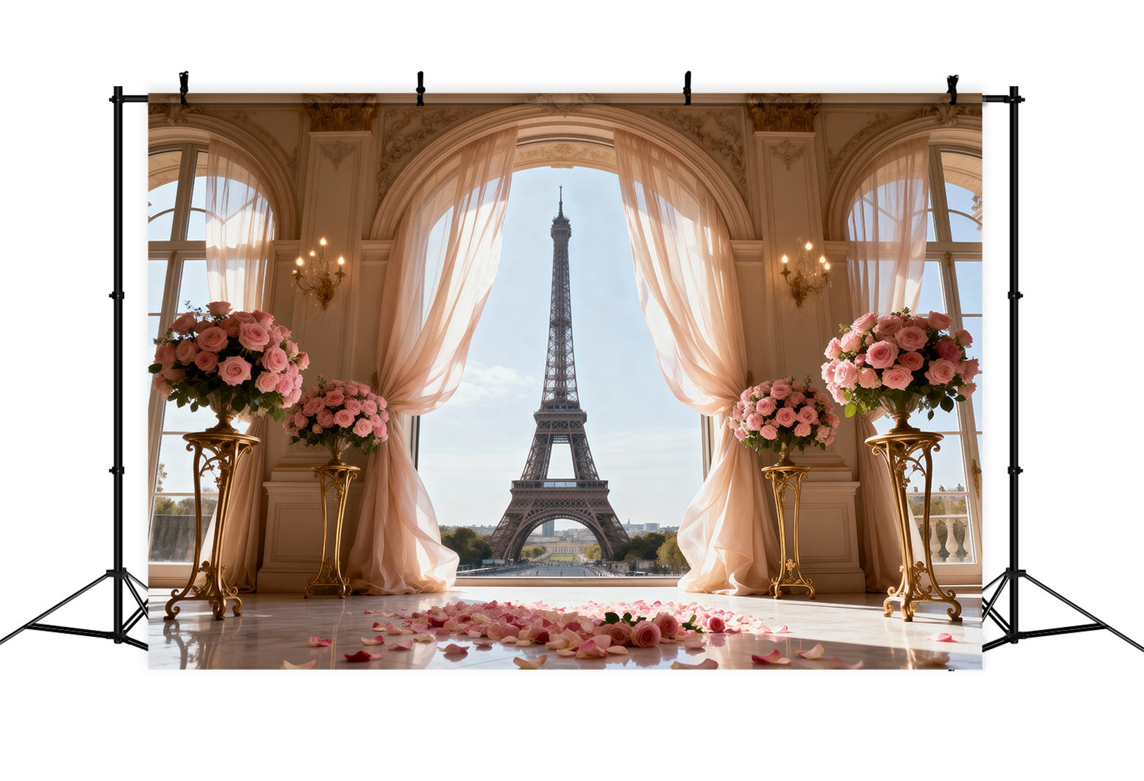 Fond Studio Photo Paris Fenêtre Palais Cérémonie Roses RR61-50