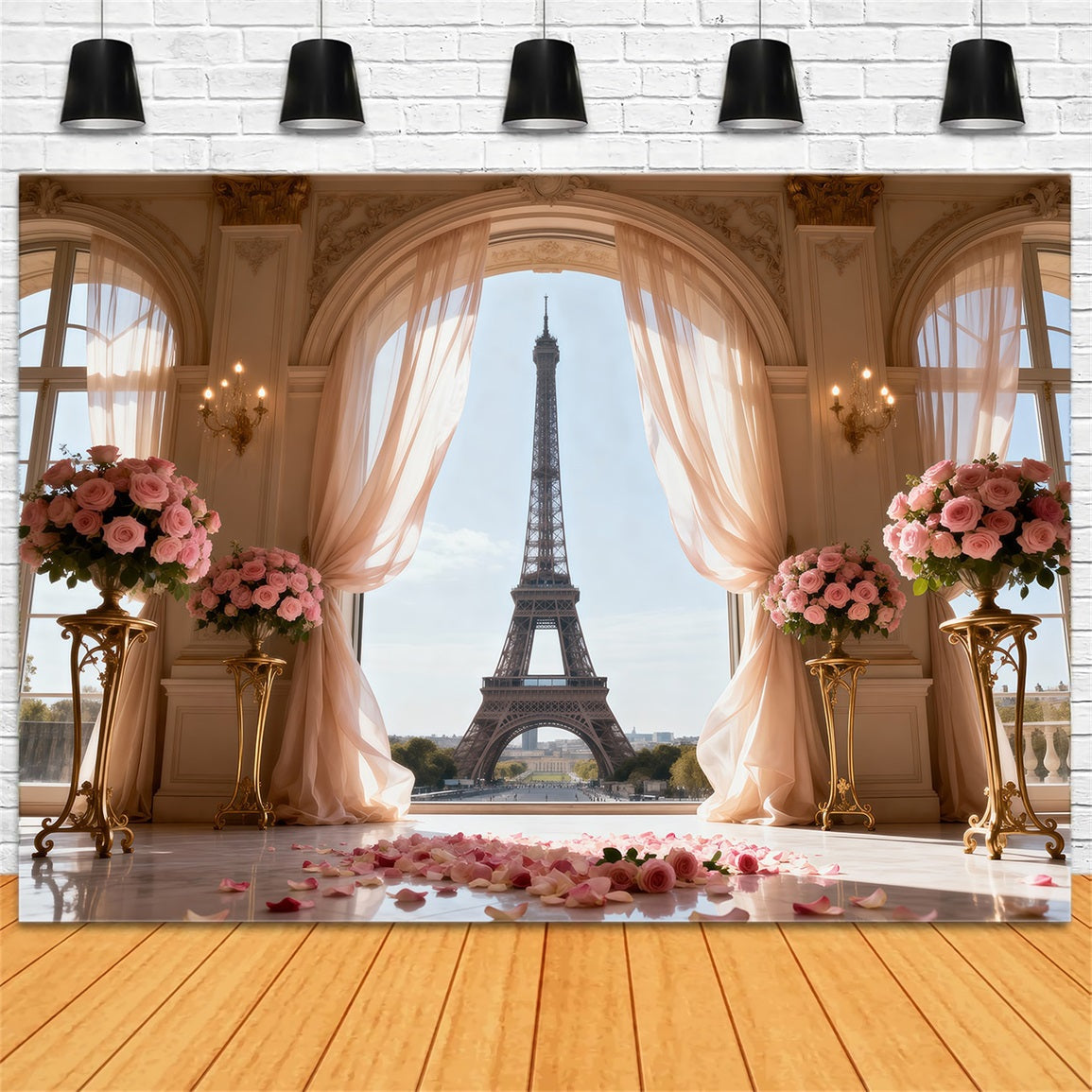 Fond Studio Photo Paris Fenêtre Palais Cérémonie Roses RR61-50