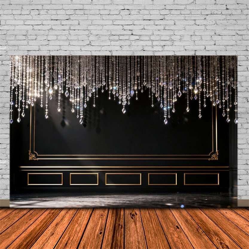 Fond Studio Boudoir Élégance Lustre Noir et Or RR62-100