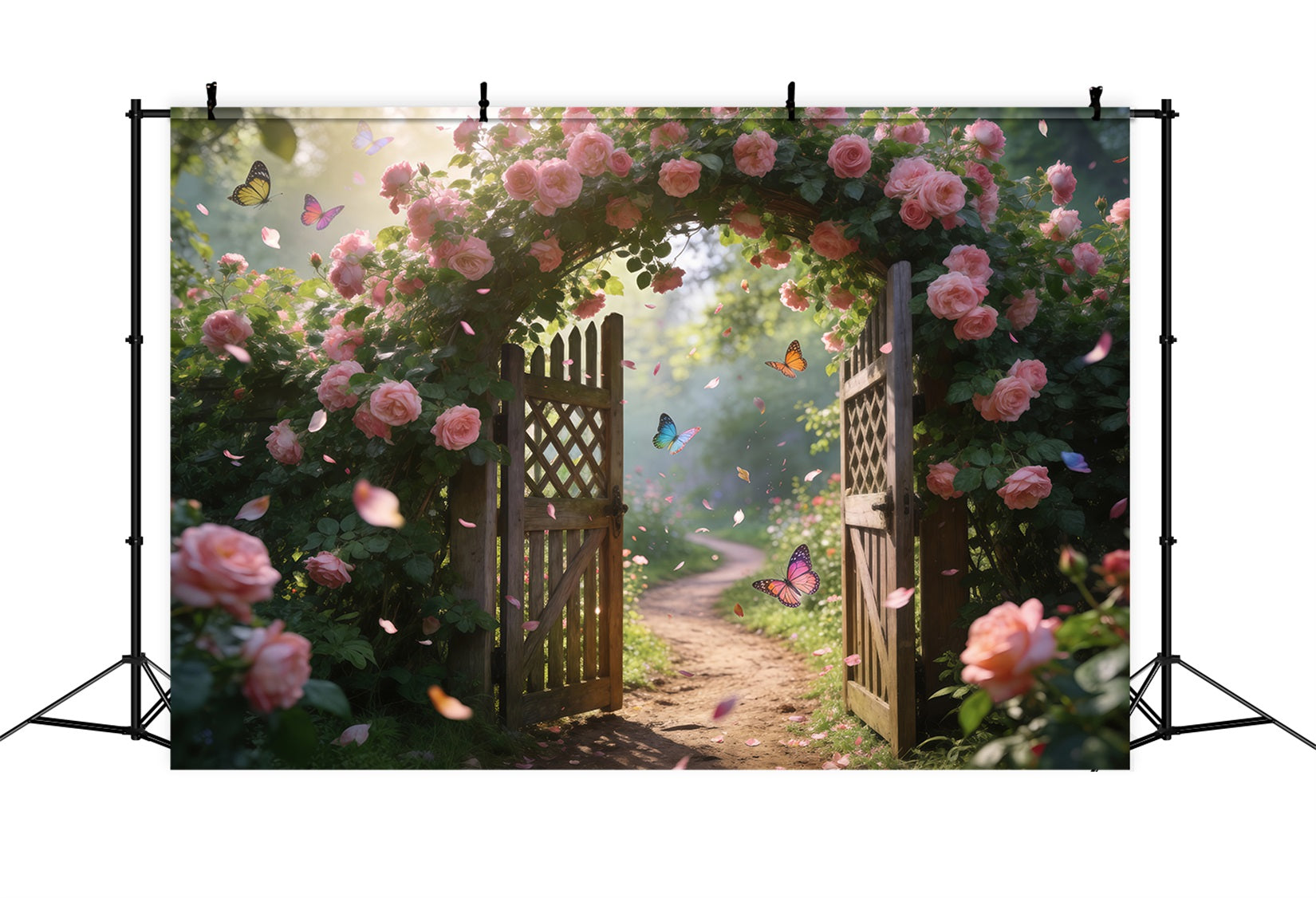 Fonds Papillon Portail Roses Roses Allée Fleurie RR62-22