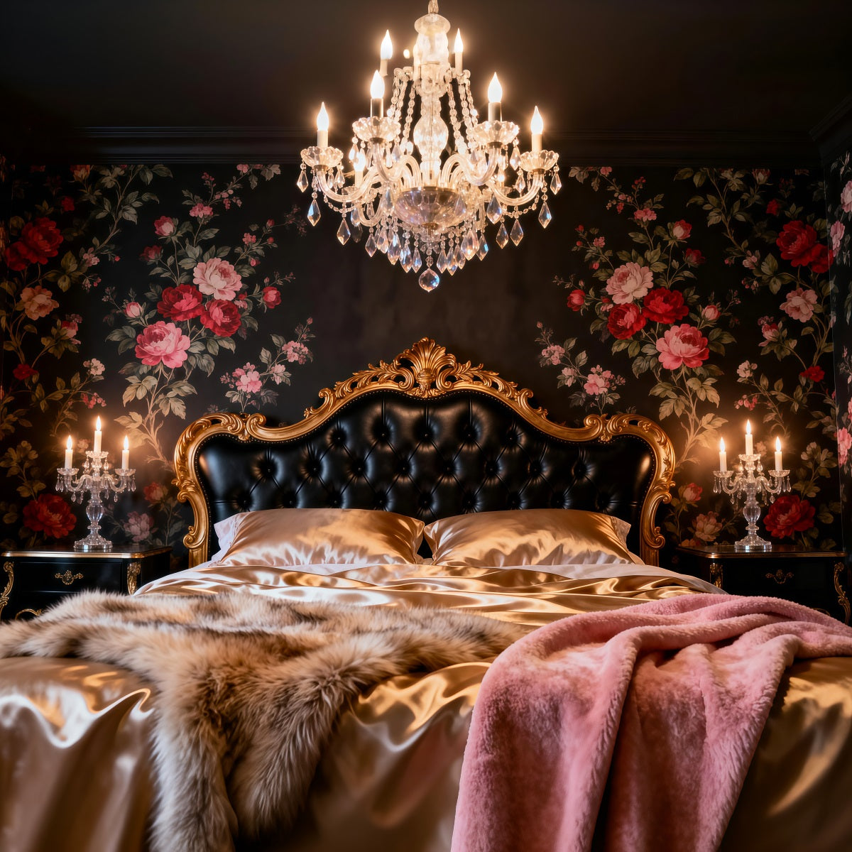 Fond Photo Boudoir Luxe Lustre Floral Sombre RR62-57