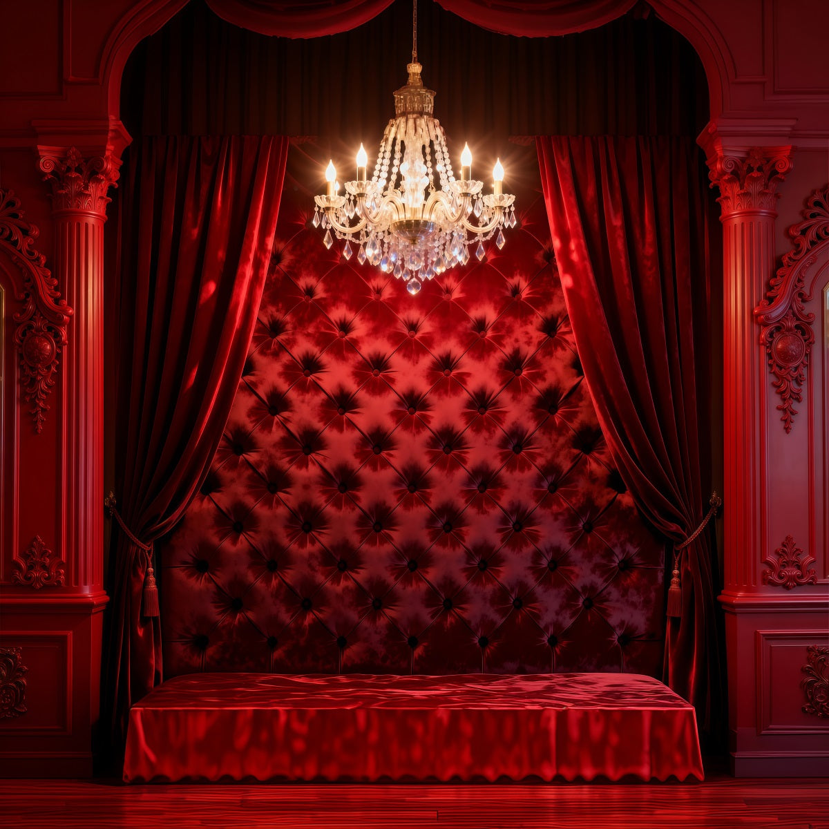 Fond Photo Boudoir Lustre Velours Cramoisi RR62-67