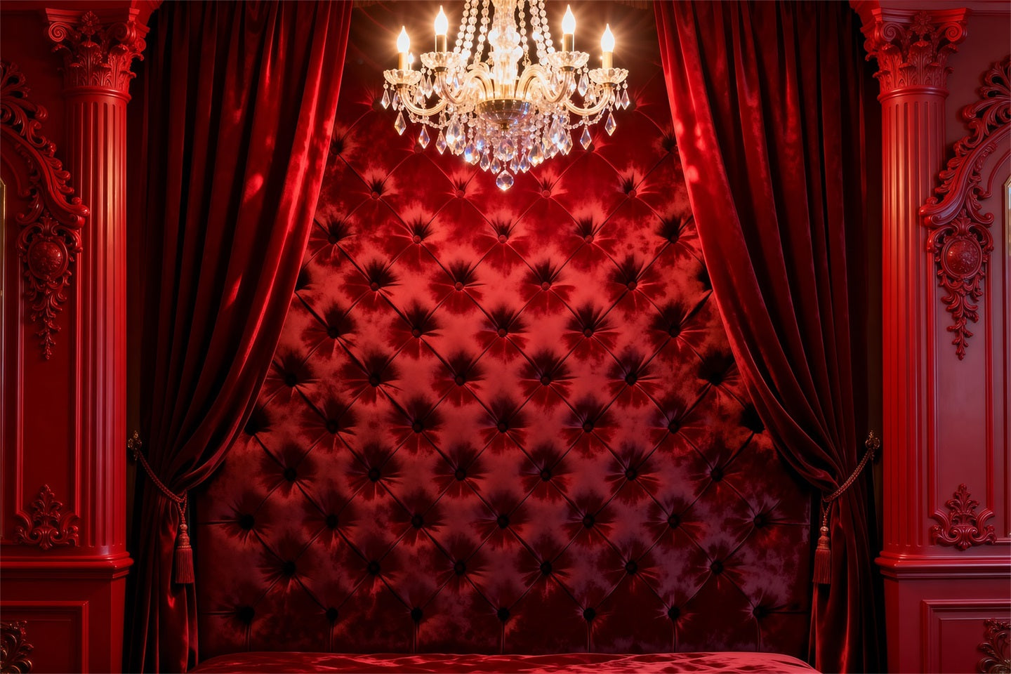 Fond Photo Boudoir Lustre Velours Cramoisi RR62-67