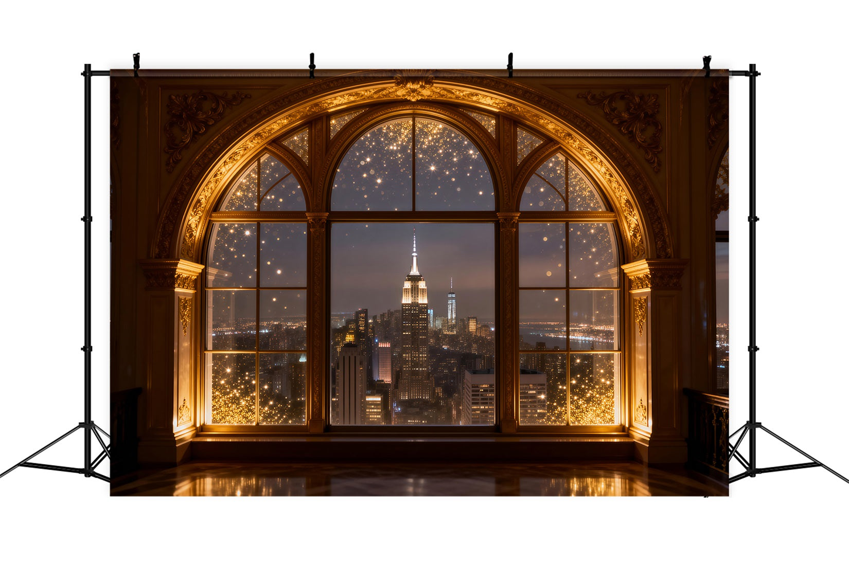 Fond Photo Boudoir Lueur Urbaine Arche Dorée RR62-82