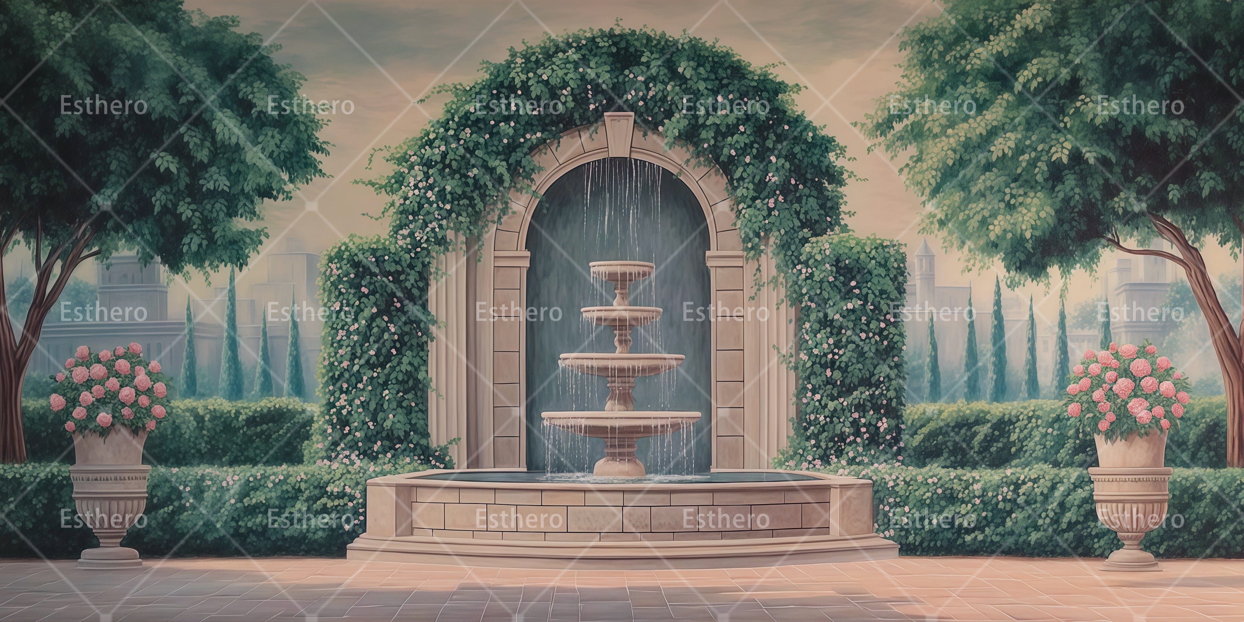 Décor de Scène Fontaine de Jardin pour Spectacle RR66-T12