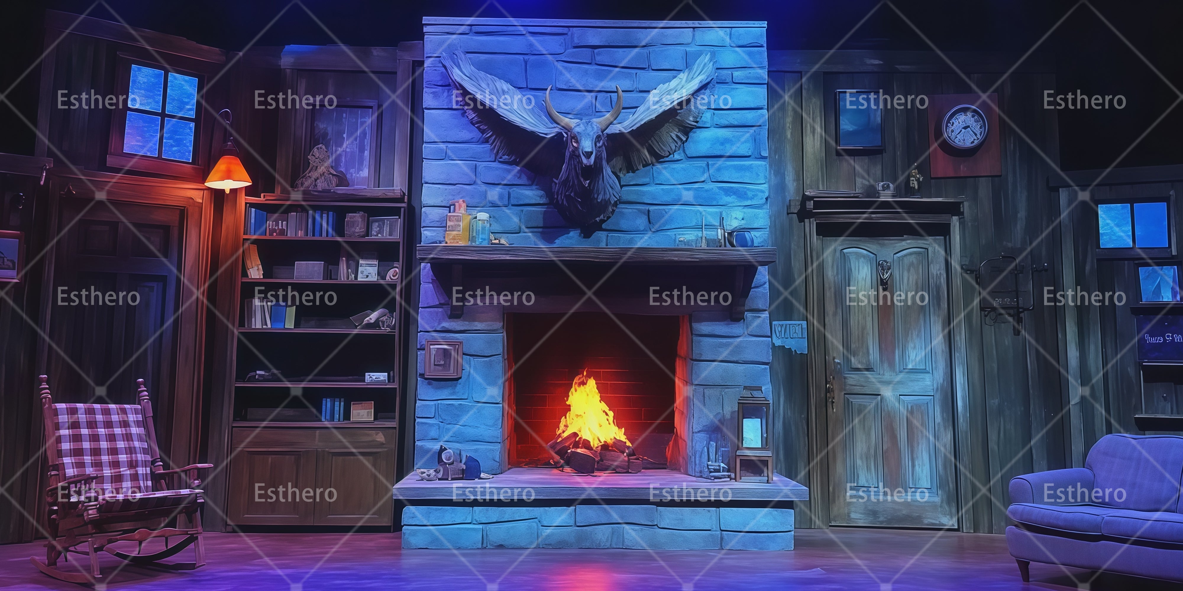 Décor de Théâtre Salon dans un Grenier pour Scène Professionnelle RR66-T29
