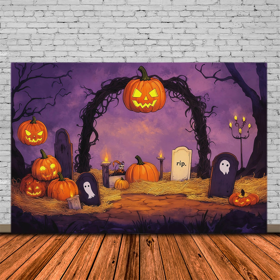 Décors Sur Le Thème D'Halloween Arche De Vigne Et De Citrouilles Idées De Décors D'Halloween RR67-105