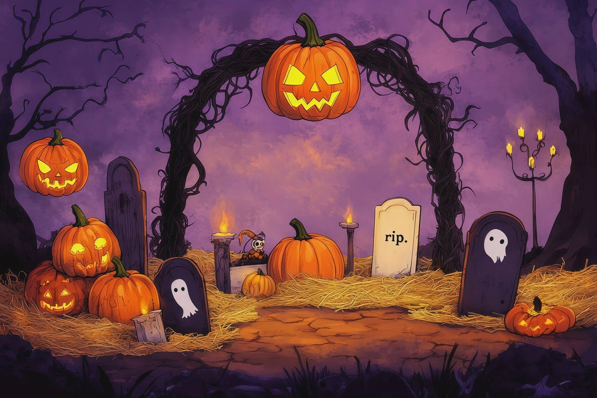 Décors Sur Le Thème D'Halloween Arche De Vigne Et De Citrouilles Idées De Décors D'Halloween RR67-105