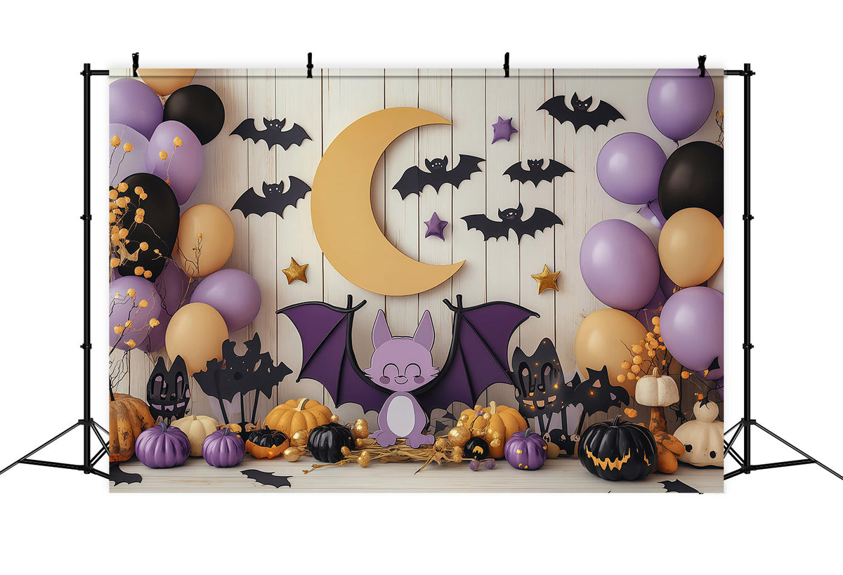 Décors Mignons Pour Halloween Chauve-SourisLune Ballons RR67-106