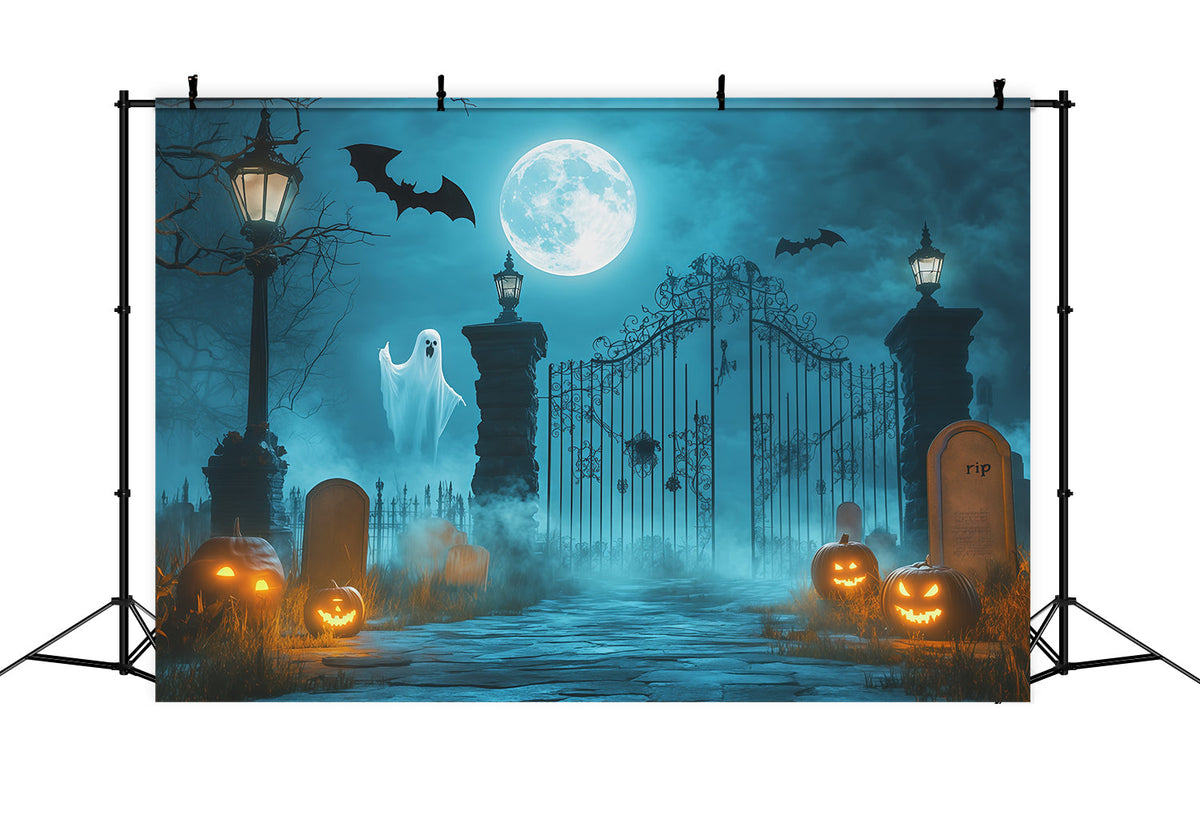 Décor De Cimetière Fantôme Au Clair De Lune Porte HantéeDécor Effrayant Pour Halloween RR67-118