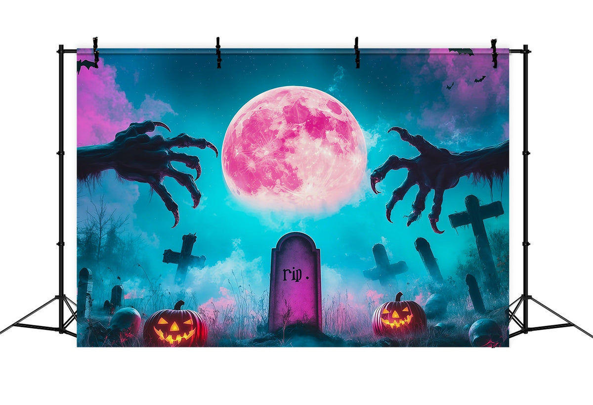 Décor De Cimetière Personnalisé Pour Halloween Lune Rose Griffes De Cimetière Décor De Cimetière RR67-14