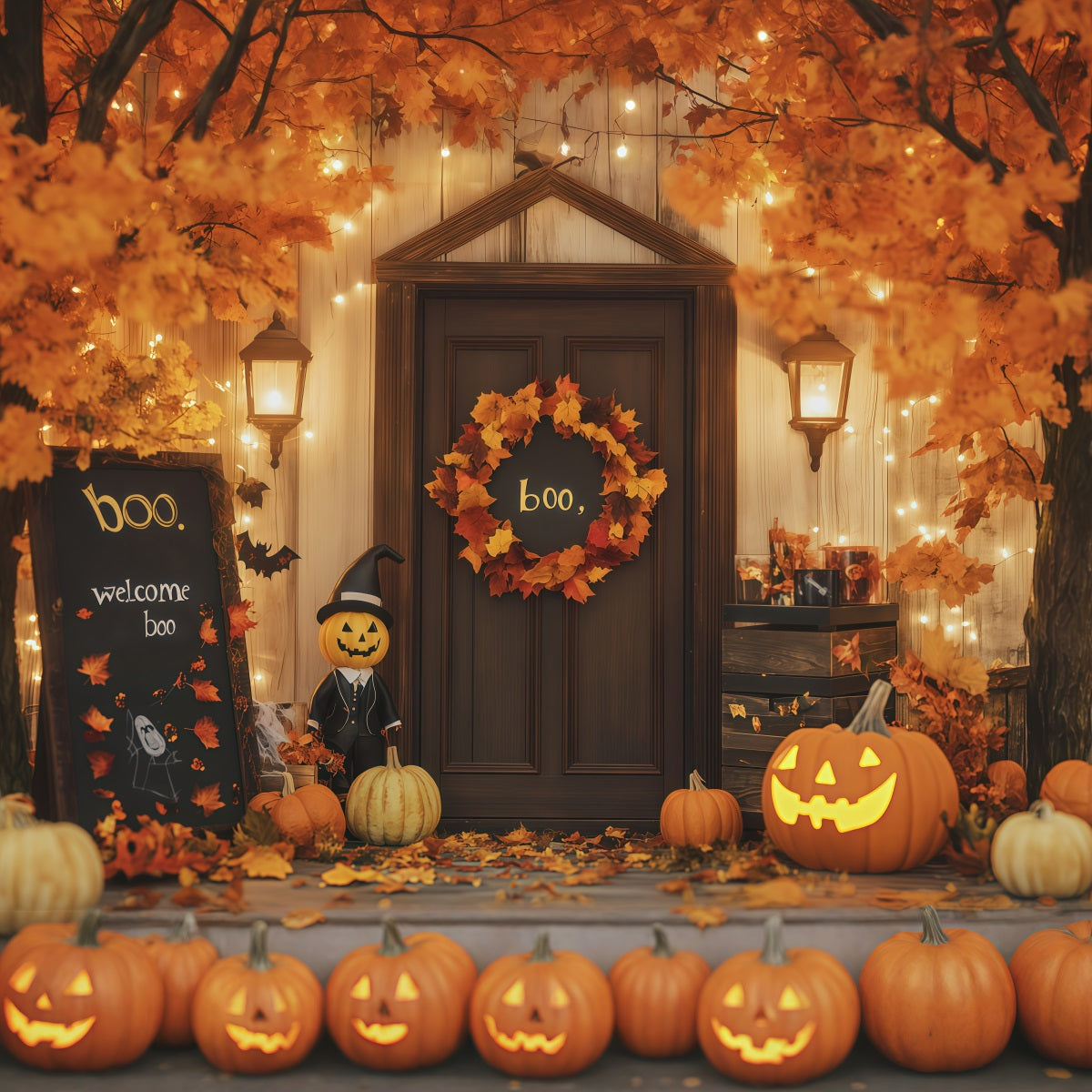 Décor De Photomaton D'Halloween À Faire Soi-Même Porte Citrouille De Bienvenue Décor D'Halloween RR67-140